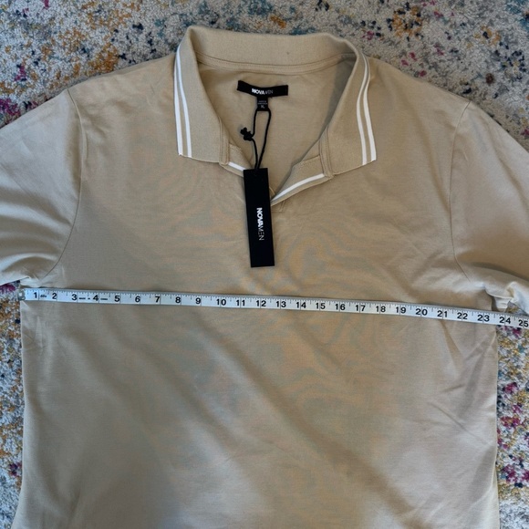 NWT Nova Men Jaxon Short Sleeve Polo Tan 100% Cotton Size XL - Picture 10 of 12